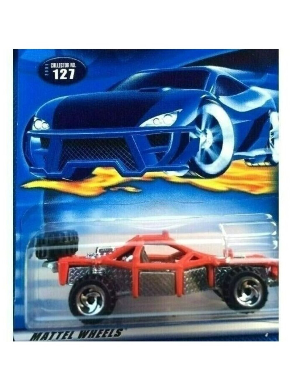 Vintage Die Cast Hot Wheels 2001 ROLL CAGE Red Collector 127 Metal Car New